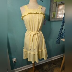 1960's Flirty Yellow Ruffle Sundress